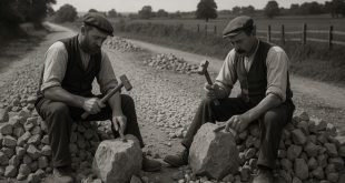 Macadamsteenklopper - een oud en vergeten beroep - (c) Noordernieuws.be